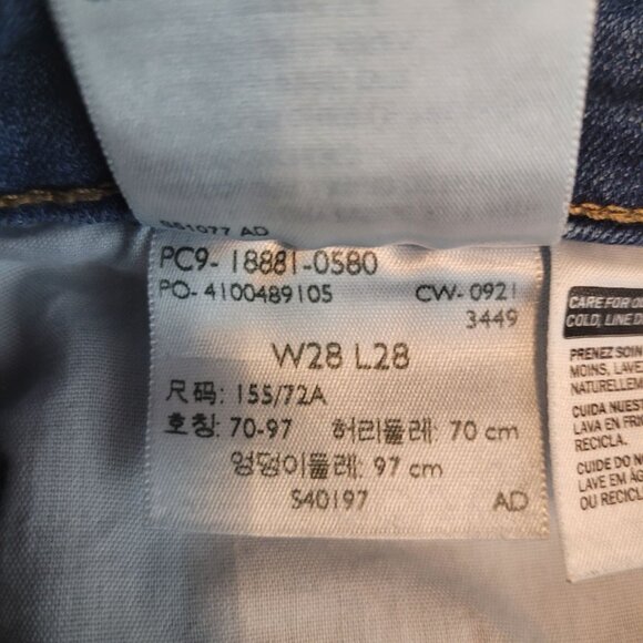 Levi's Jeans Sz 28 Skinny 711 Mid Rise Medium Light Wash Stretch Denim Western - Picture 6 of 12